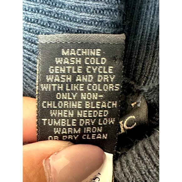 Banana Republic Factory Slate Blue Cotton Angora Turtleneck Sweater Women's S - Picture 4 of 4